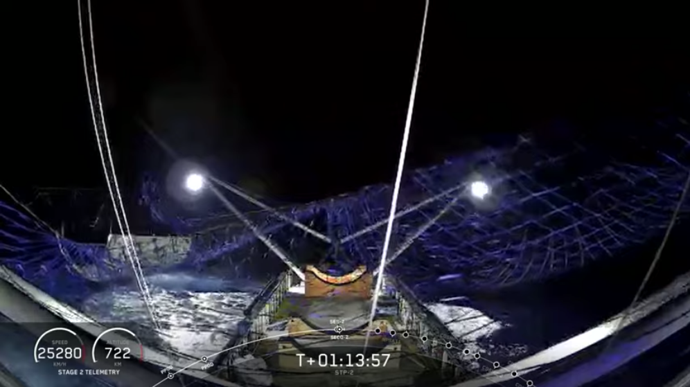 SpaceX's net-equipped boat Ms Tree has managed to catch a piece of nosecone
