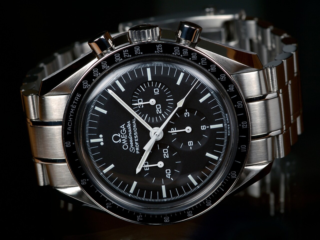 Omega Speedmaster watch featuring tachymeter
