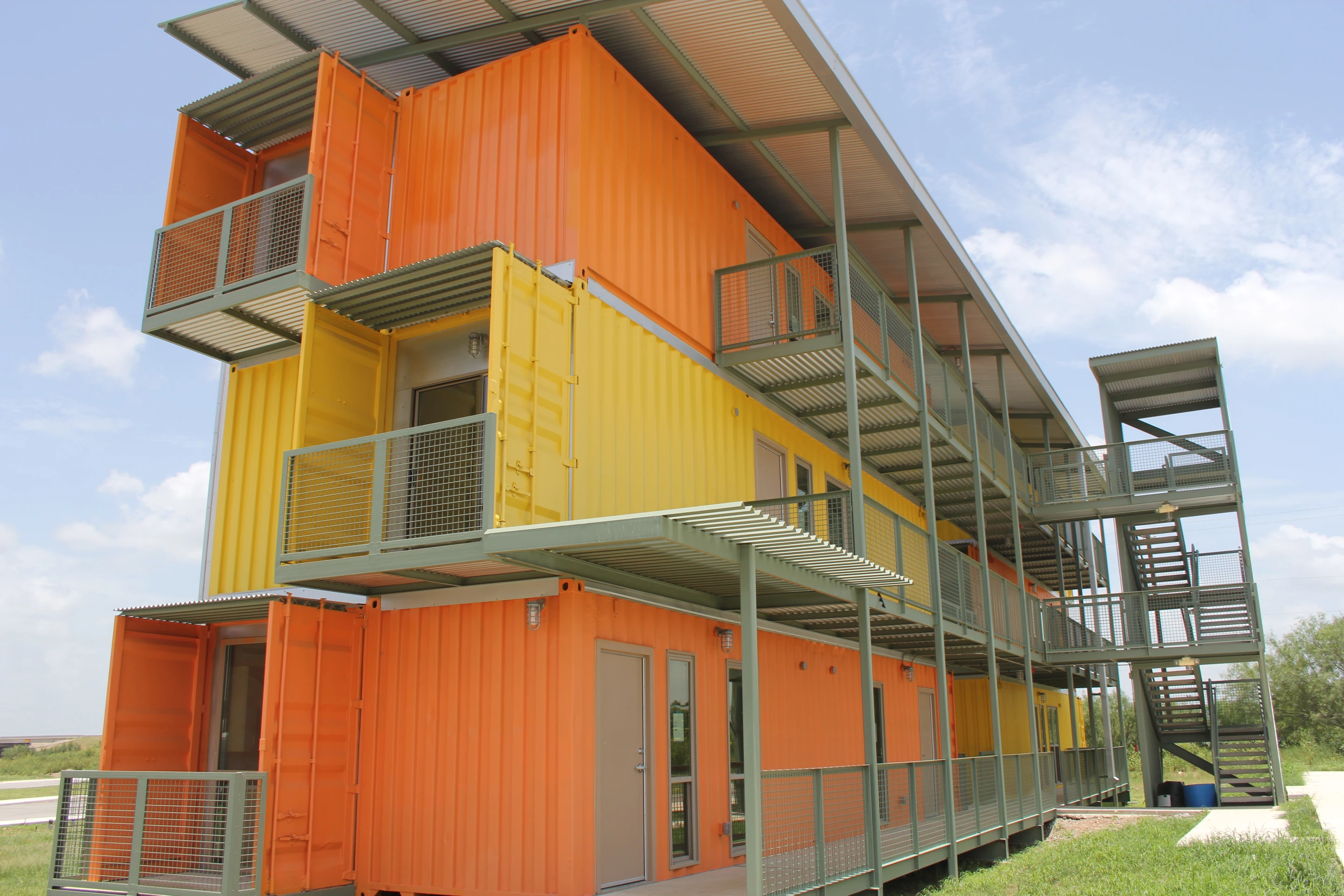 The prototype container development features total of seven apartments based on adapted containers