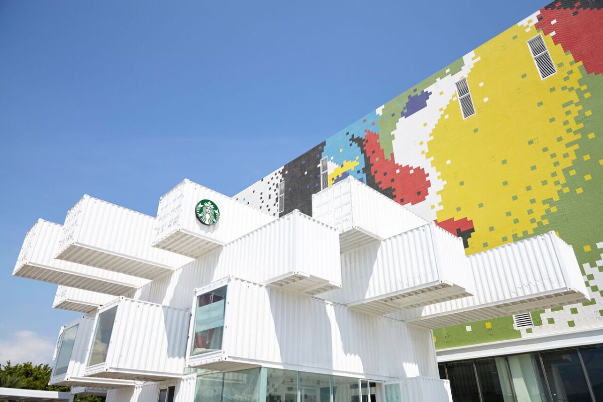 Starbucks has opened a total of 45 shipping container-based coffee shops around the world to date
