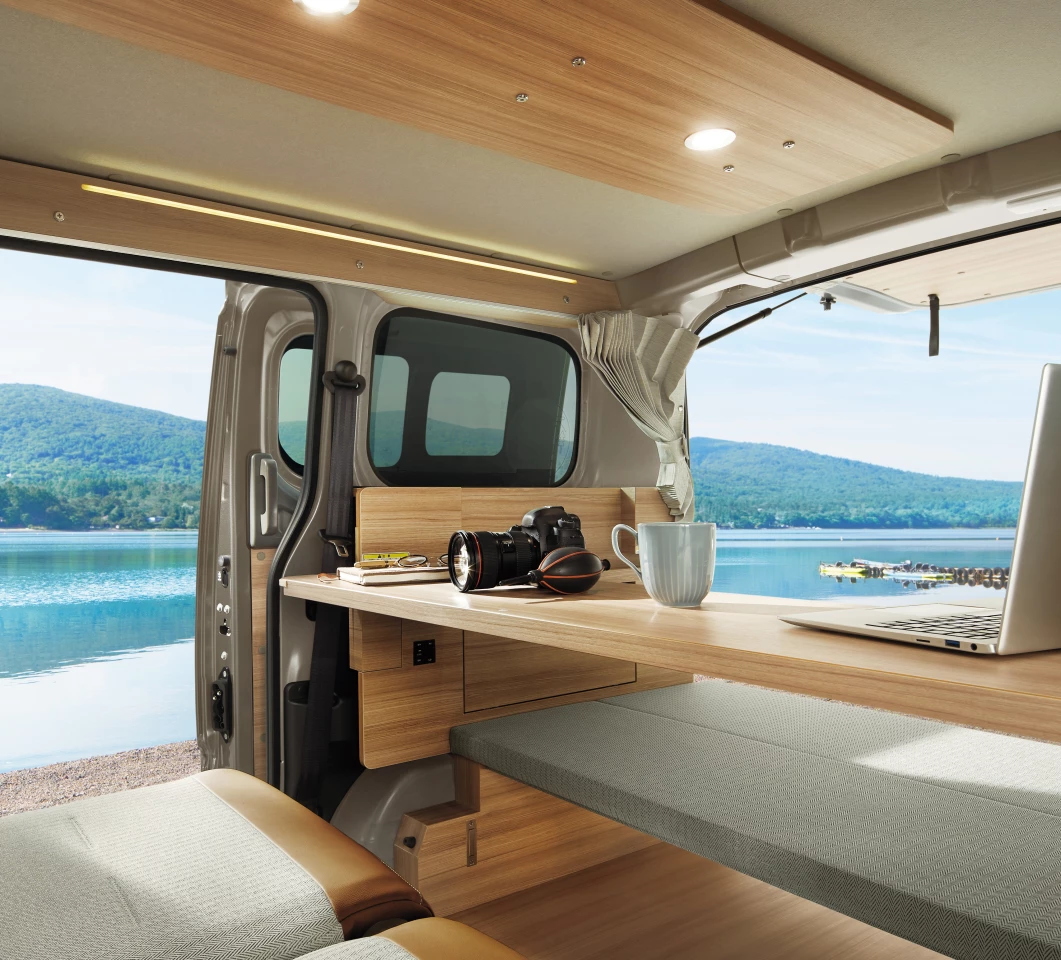 With its multipurpose adaptable lounge concept, the NV200 Vanette MyRoom continues along Nissan's recent path of work-from-anywhere designs