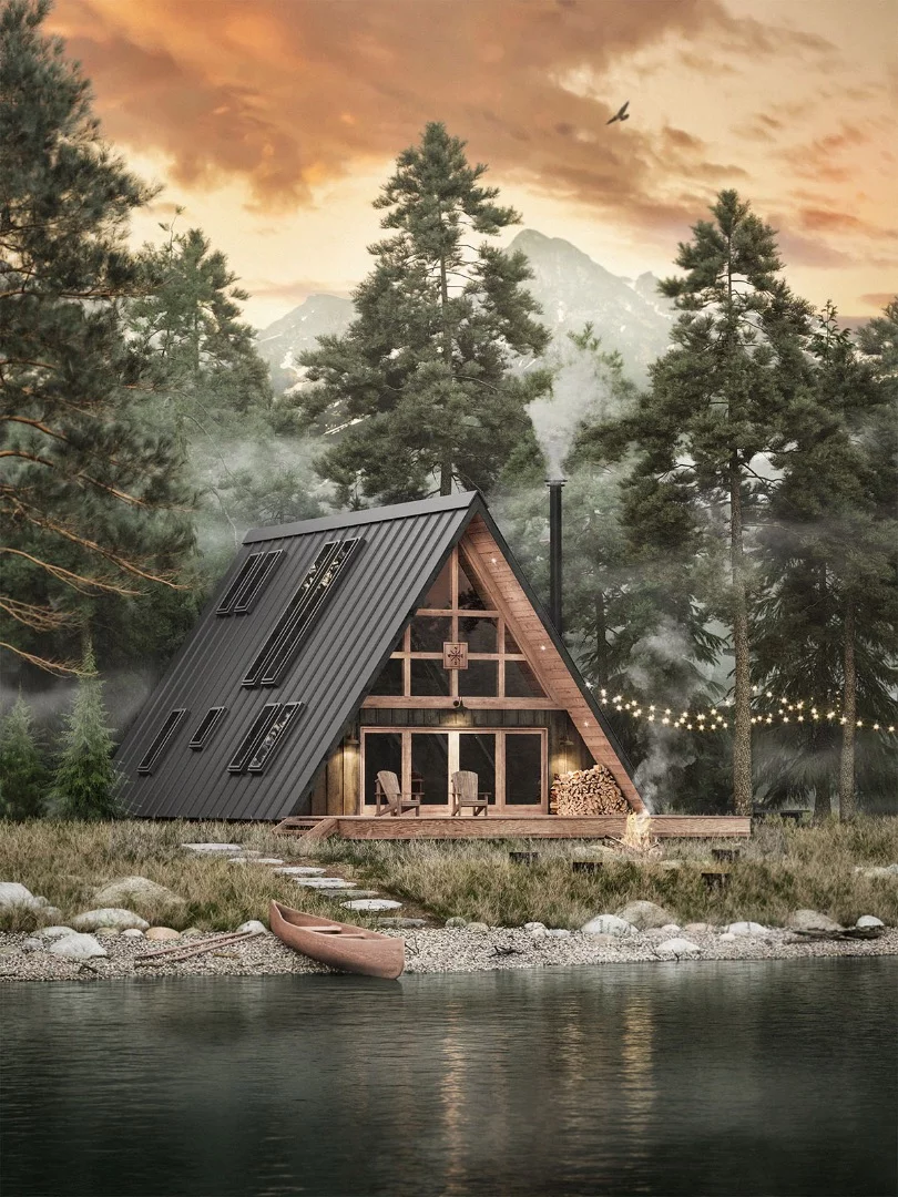 The Ayfraym is rather more spacious and high-end than the average A-frame