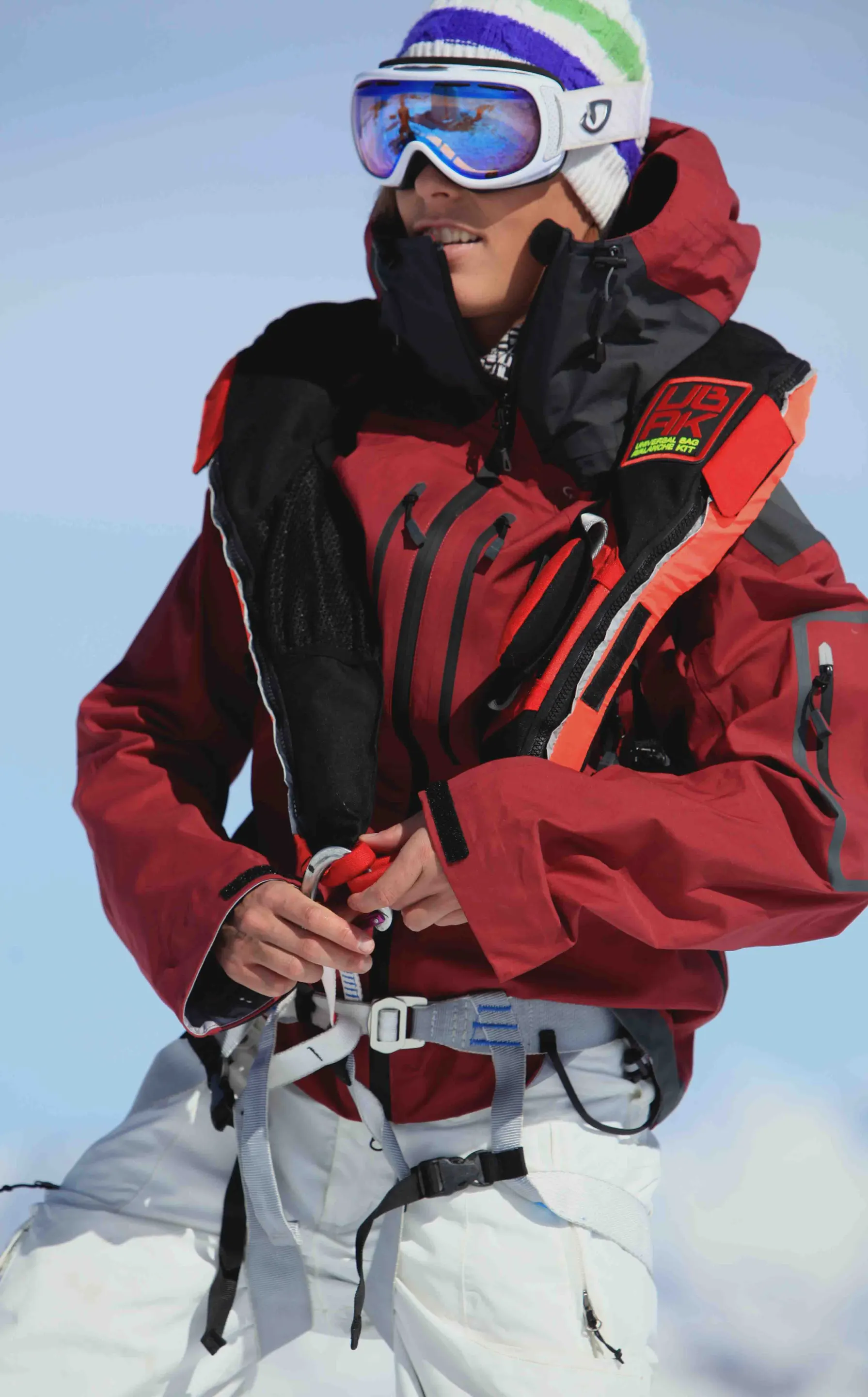 The UBAK harness wraps around the shoulders and torso