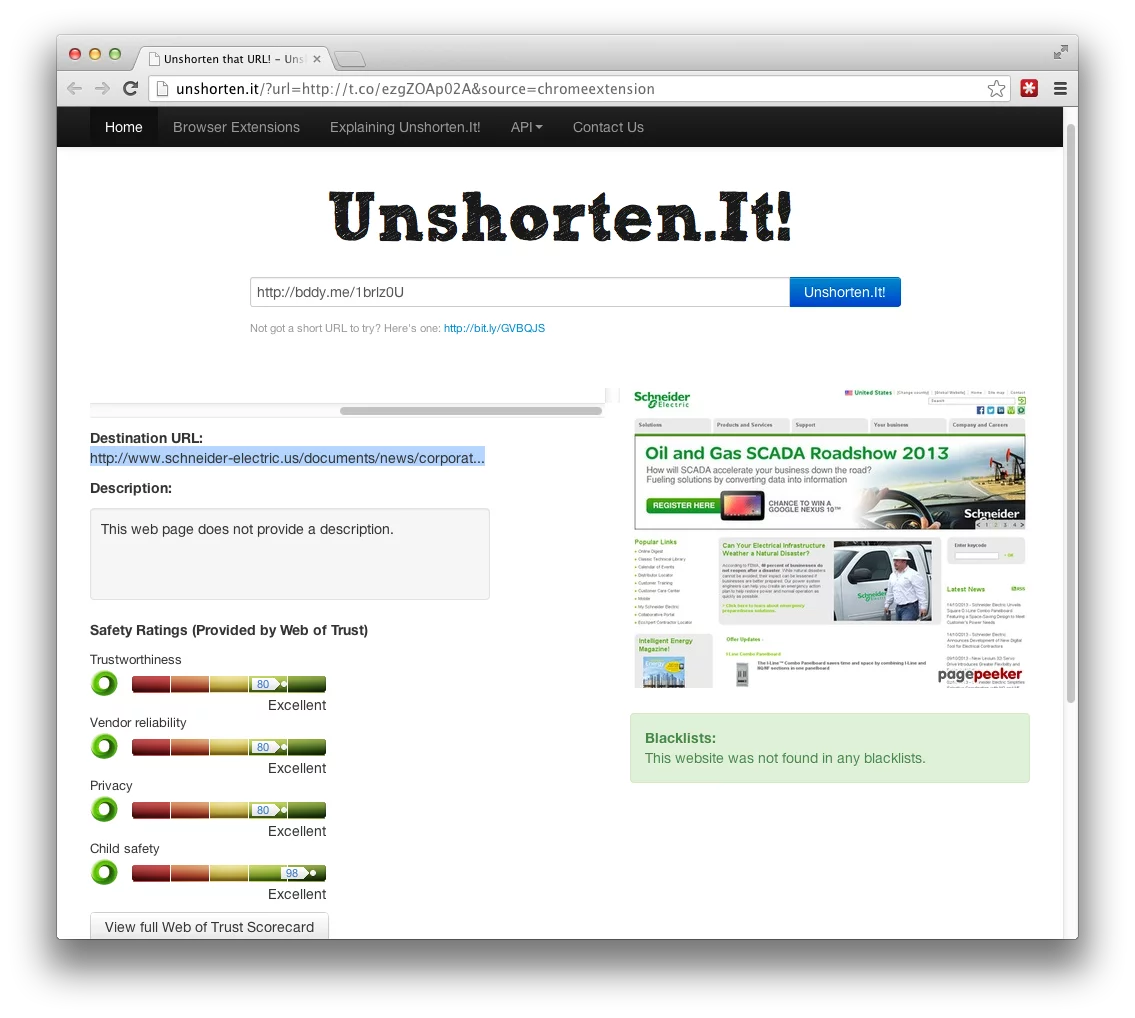 UnShortenIt lets you know where shortened web links really lead