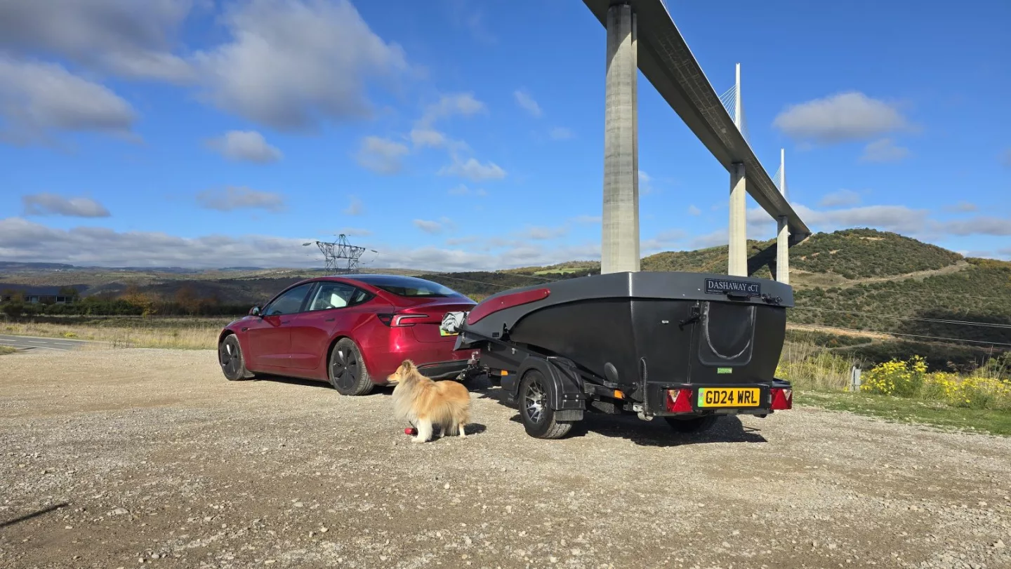 Wheelhome founder and chief Stephen Wheeler puts the Dashaway ECT, originally envisioned as a rooftop camper for the Tesla Model 3, through its paces