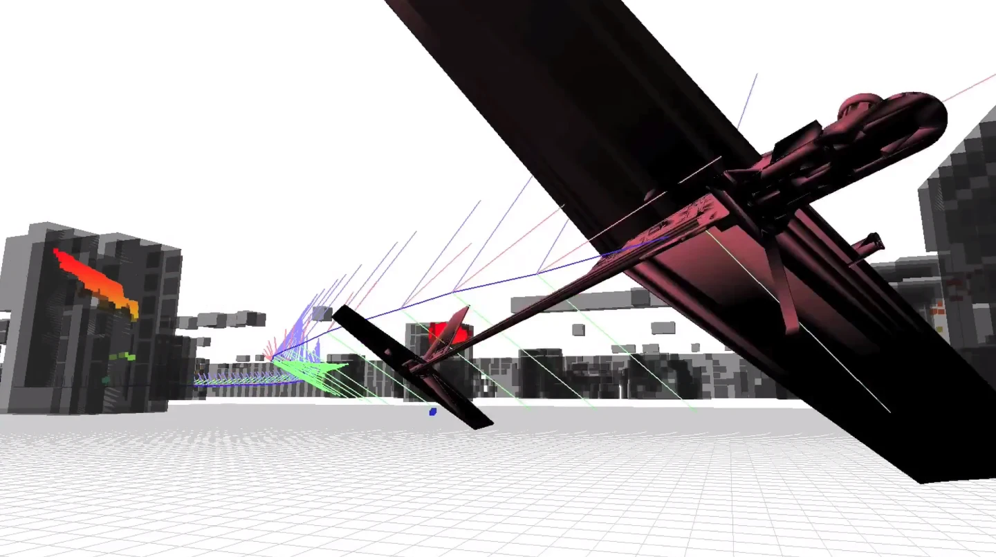 The UAV is autonomous, planning its own route through the environment