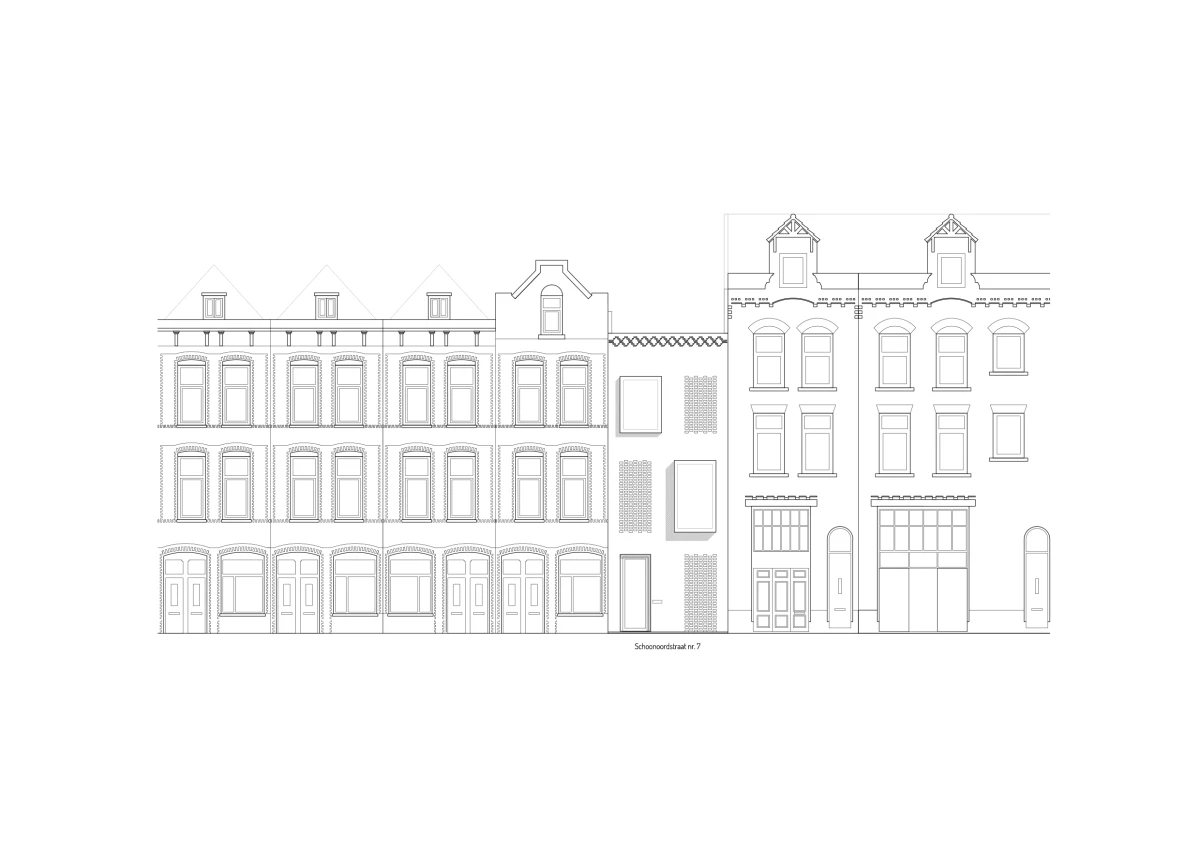 Architectural drawing of the SkinnyScar house