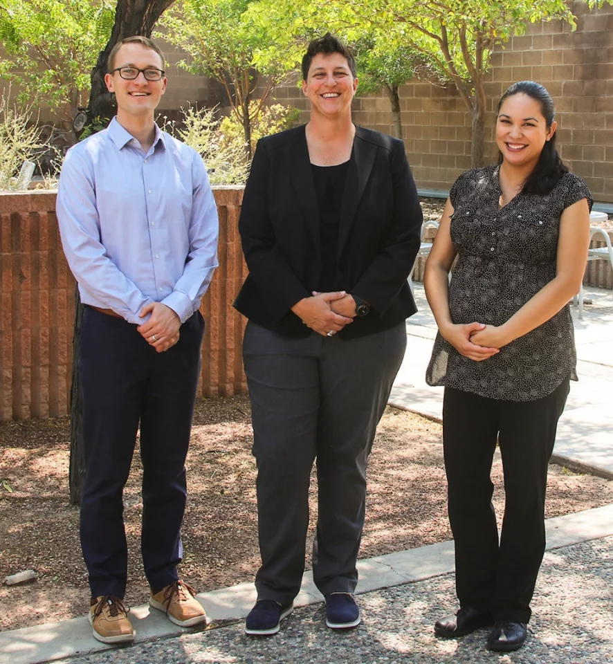 Sandia National Laboratories’ hydrogen safety modeling team, from left to right, risk analyst Brian Ehrhart, project co-leader Chris LaFleur and co-leader Alice Muna