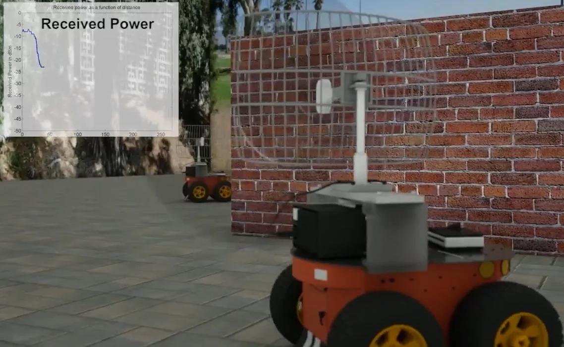 Working in pairs, the robots traverse the perimeter of an object or structure