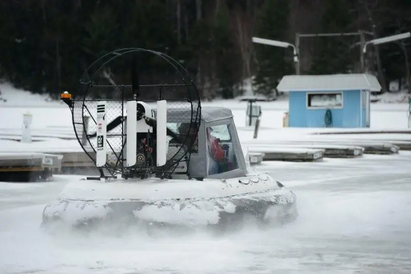 The AirRider hovercraft in snow conditions