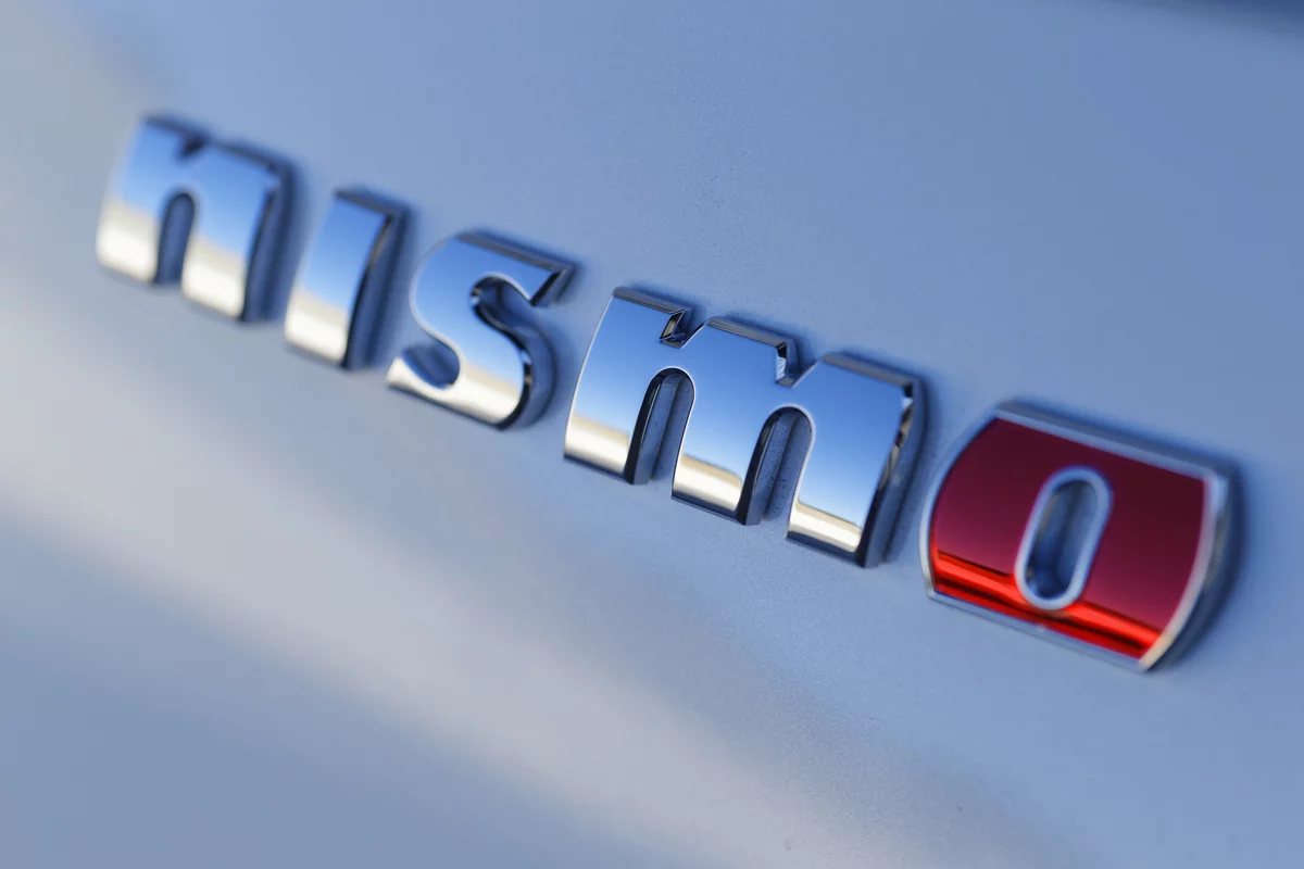 The NISMO badge of the 2014 370Z NISMO