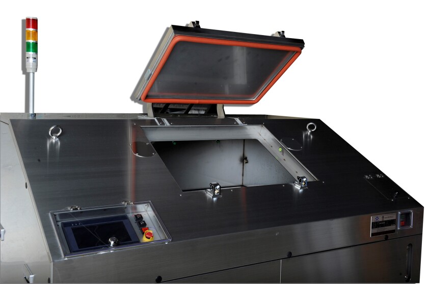The Eco-Safe Digester is a self-contained stainless steel unit that breaks down food waste