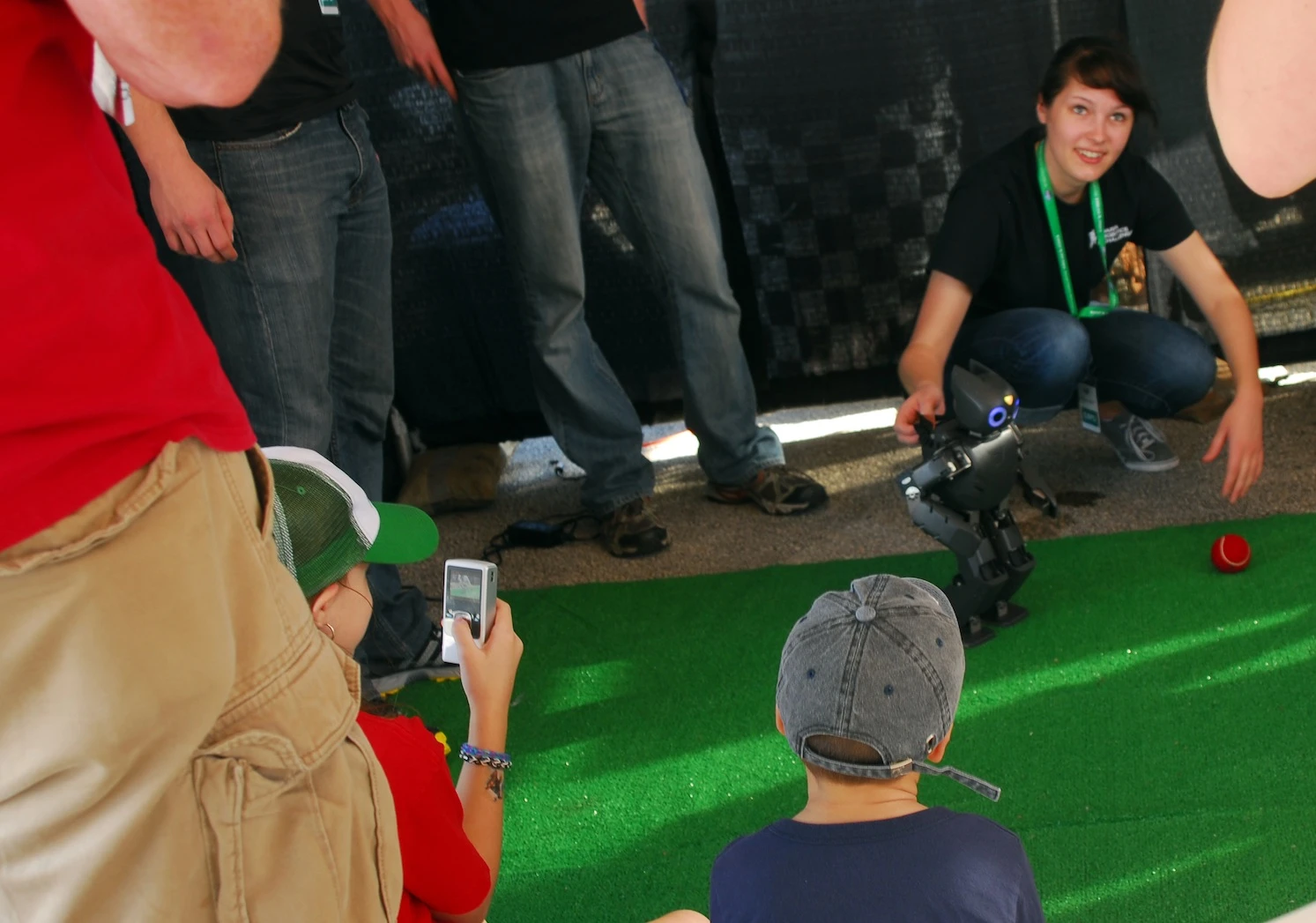 Football playing robot on exhibit at the DRC