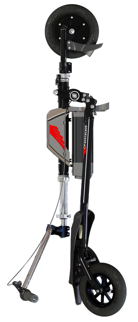 The Trikke Freedom folds up to make it easy to carry