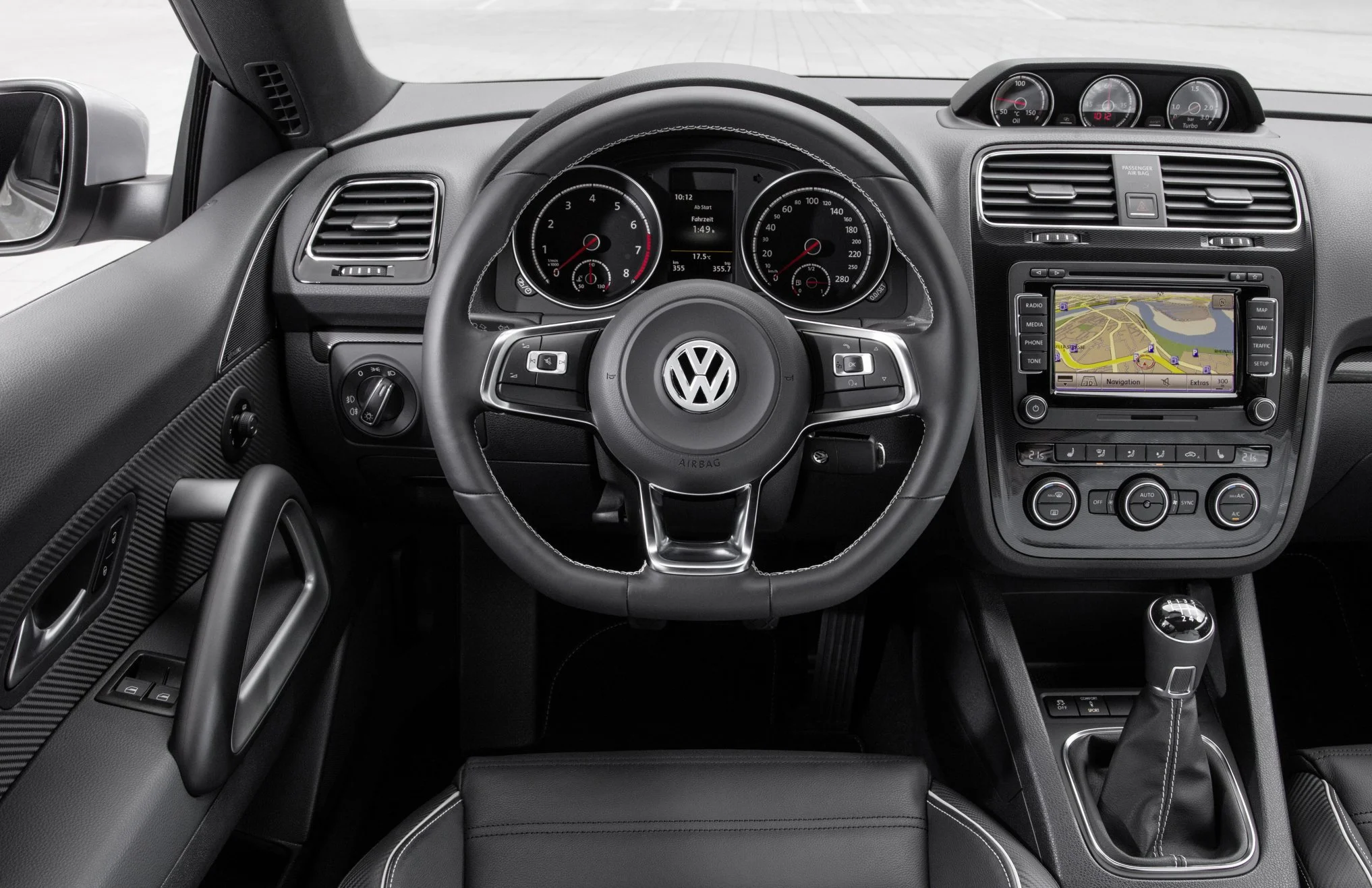 The Scirocco has new gauges atop the dash