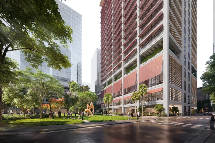 The Bench Headquarters' exterior will be finished in shading blinds to allow daylight to permeate within the building while preventing the sunlight from heating the interior