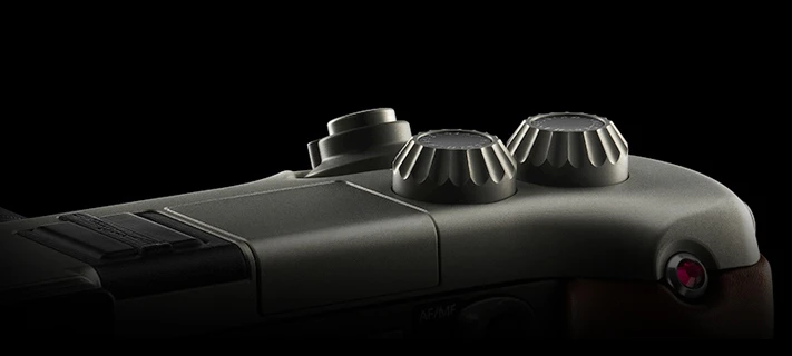 The Hasselblad Lunar features titanium knobs