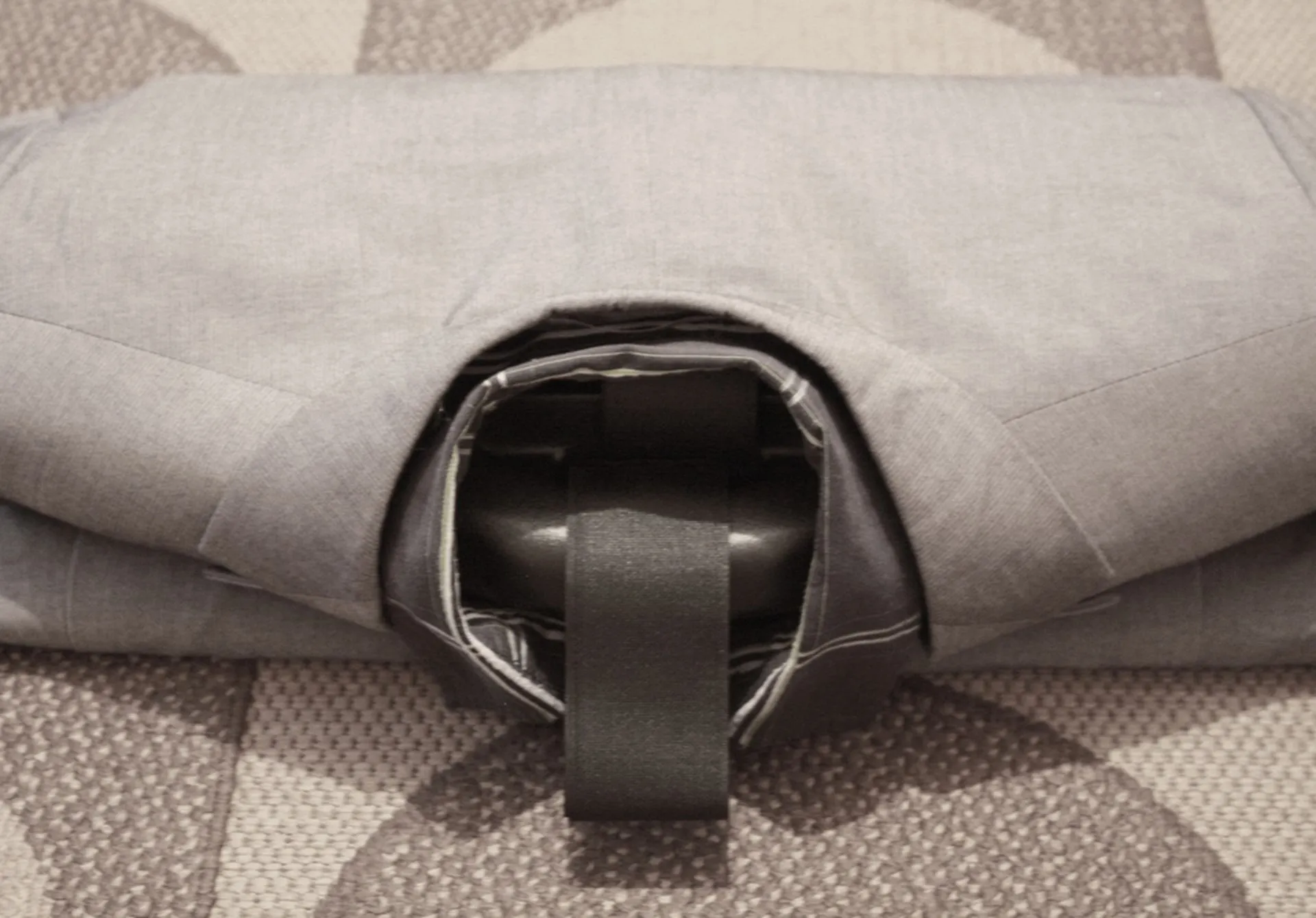From the top - a crease-free business suit being kept in pristine condition by Freefold