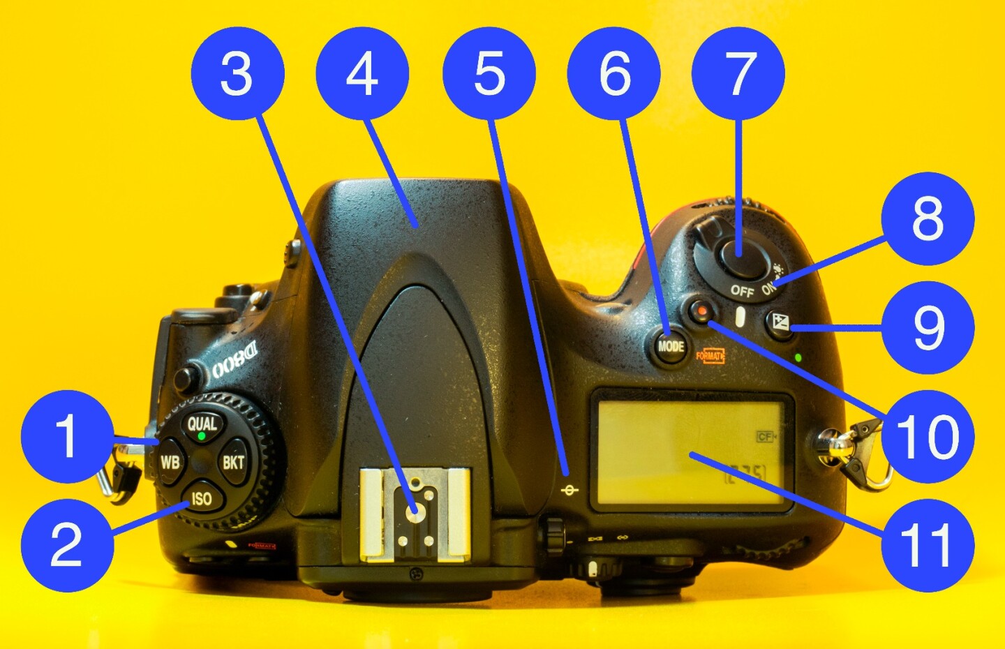 What does what on the top of a DSLR camera