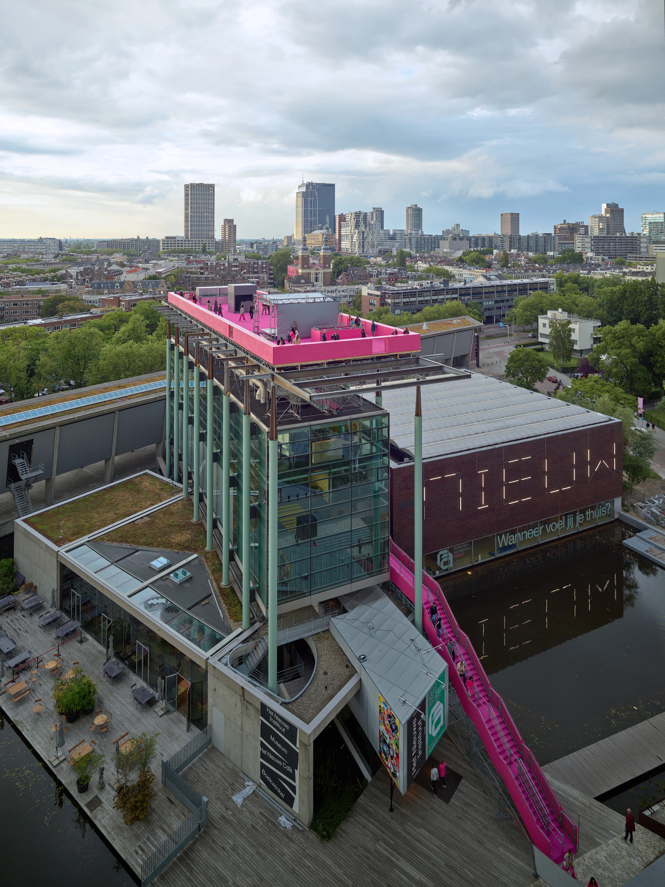 The Podium is primarily constructed from scaffolding, which will be reused once it's dismantled