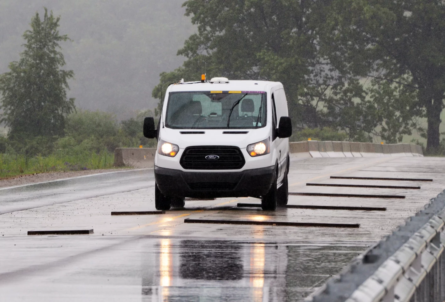 The Ford test track can put ten years of wear on a car after ten minutes