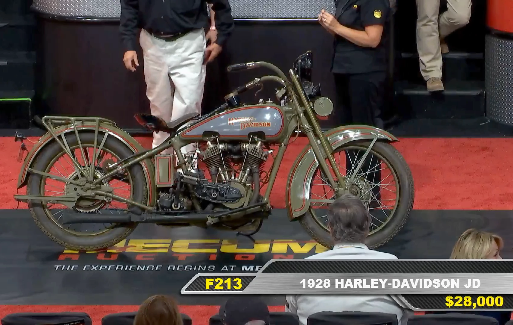 1928 Harley-Davidson JD | High Bid: $28,000 | Estimate: $35,000 - $45,000 | Auctioneer: Mecum | Lot F213 | Auction Description