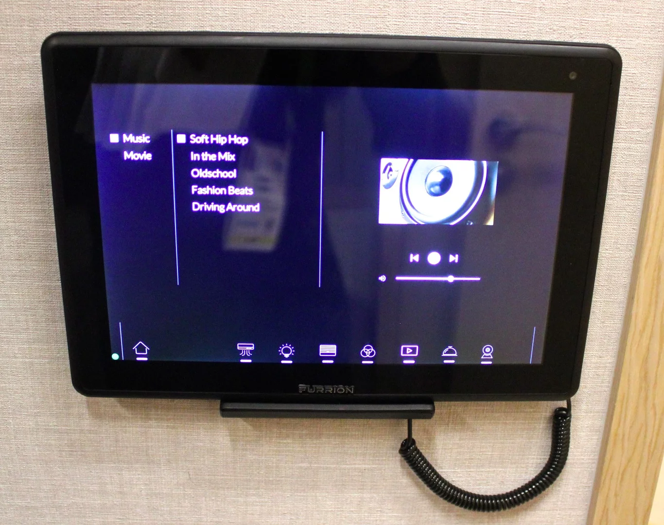 Playing music via voice control or touch via the yacht-wide Angel ecosystem