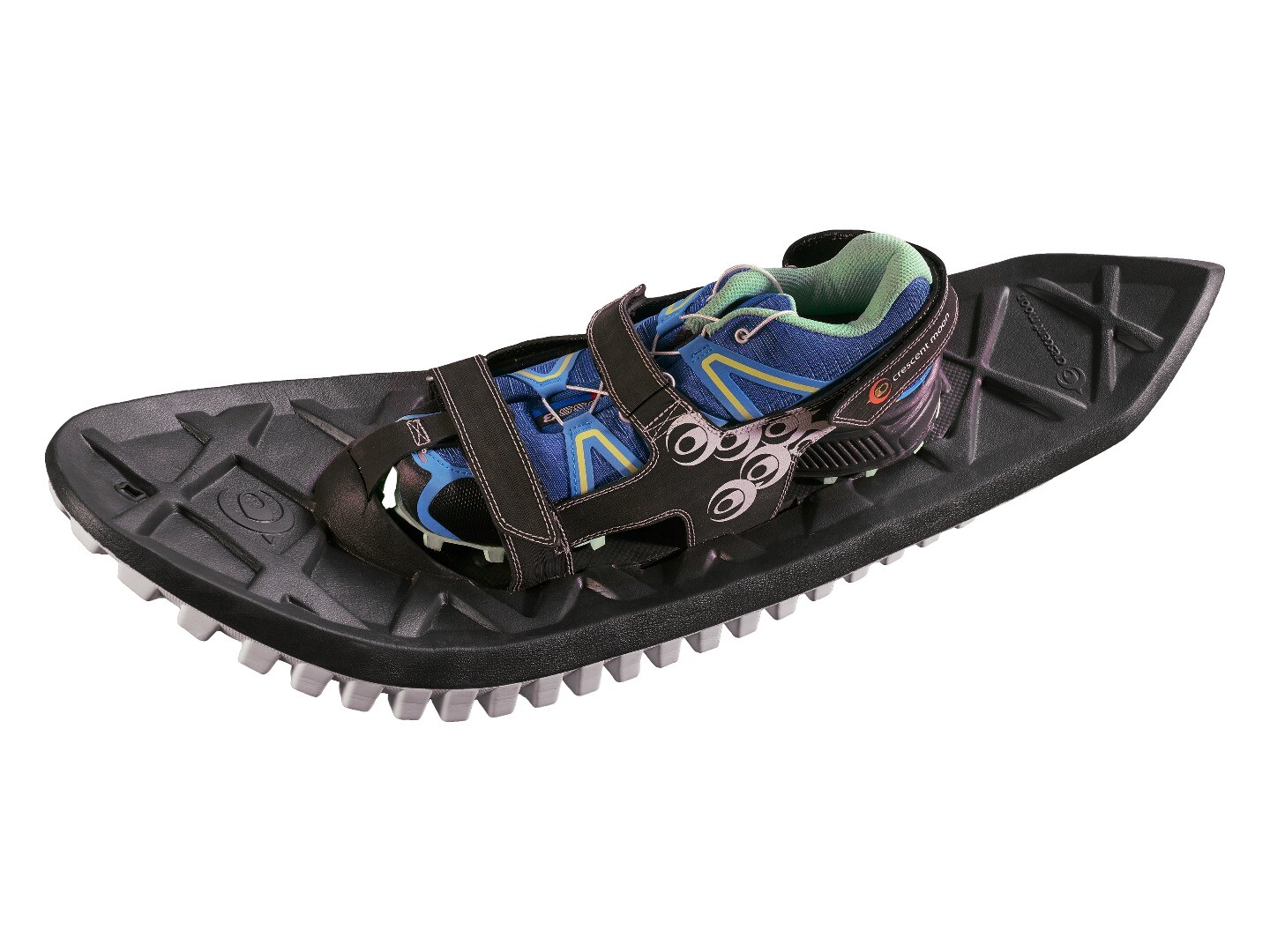 Foam snowshoe channels running shoes and snow tires