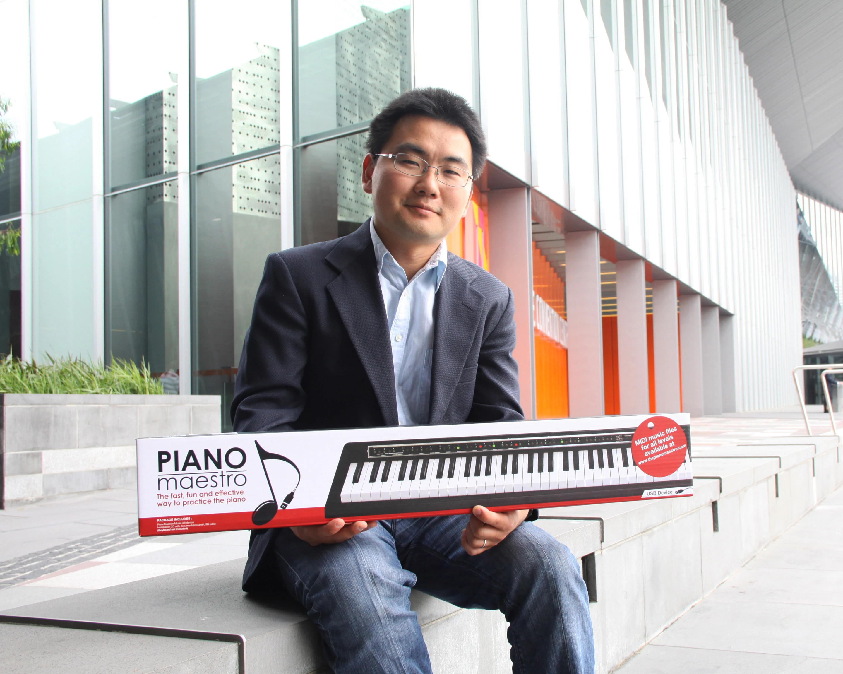 Ken Ihara with his PianoMaestro creation