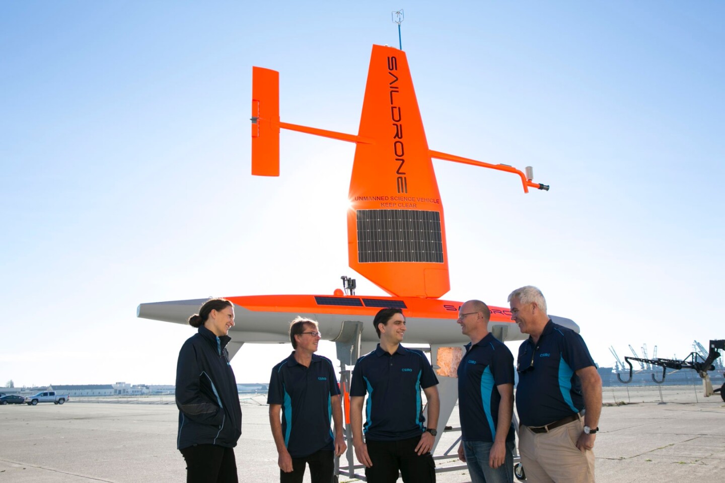 CSIRO team members with a Saildrone