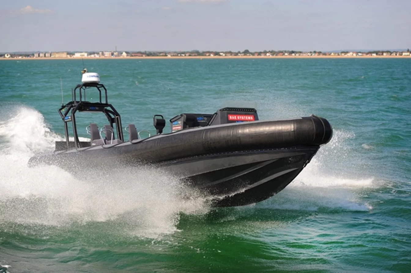 The BAE Systems P950 Autonomous Rib at sea