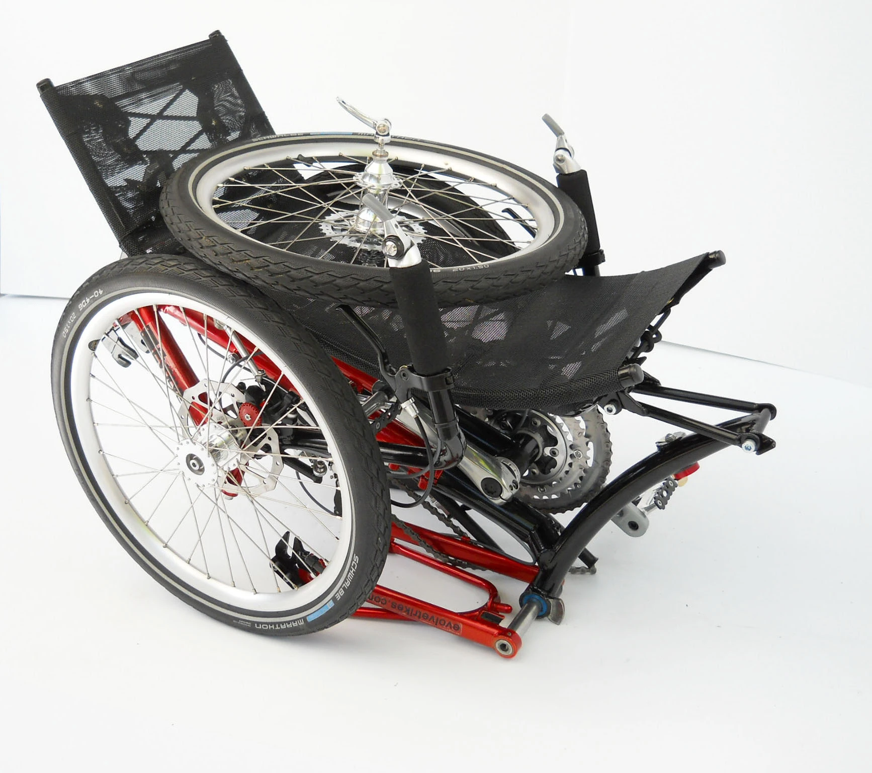 The Evolve recumbent trike reportedly folds up very small, very fast