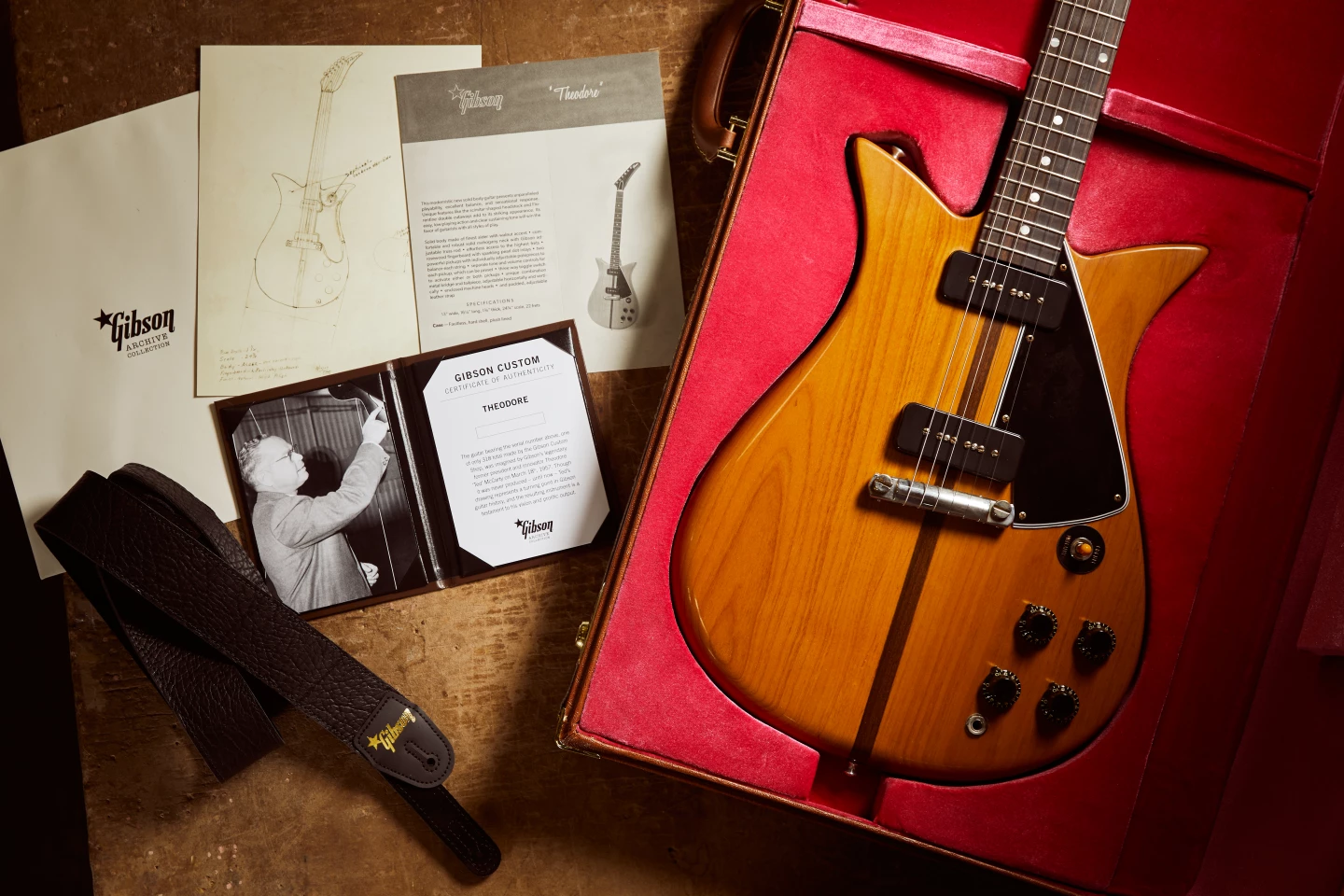 The Theodore guitar will be limited to 318 units worldwide, and comes with a custom hard case, certificate of authenticity, a print of Ted McCarty's original drawing and more