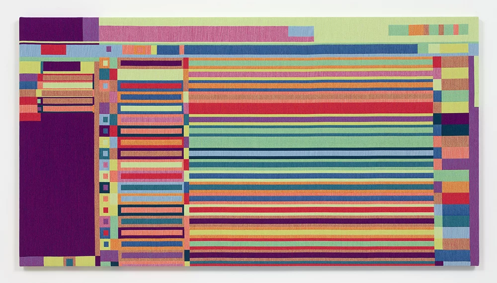 Rafaël Rozendaal’s Abstract Browsing exhibition started with the bare outline of a website and then turned it into a material tapestry