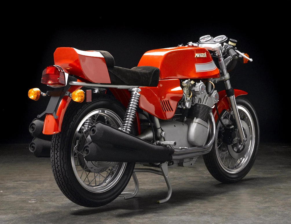 This 1977 MV Agusta 750S America is one of approximately 540 Americas made. It has only 41 miles on the odometer and has been preserved in museum quality storage. It is expected to sell for US$120,000 to $140,000