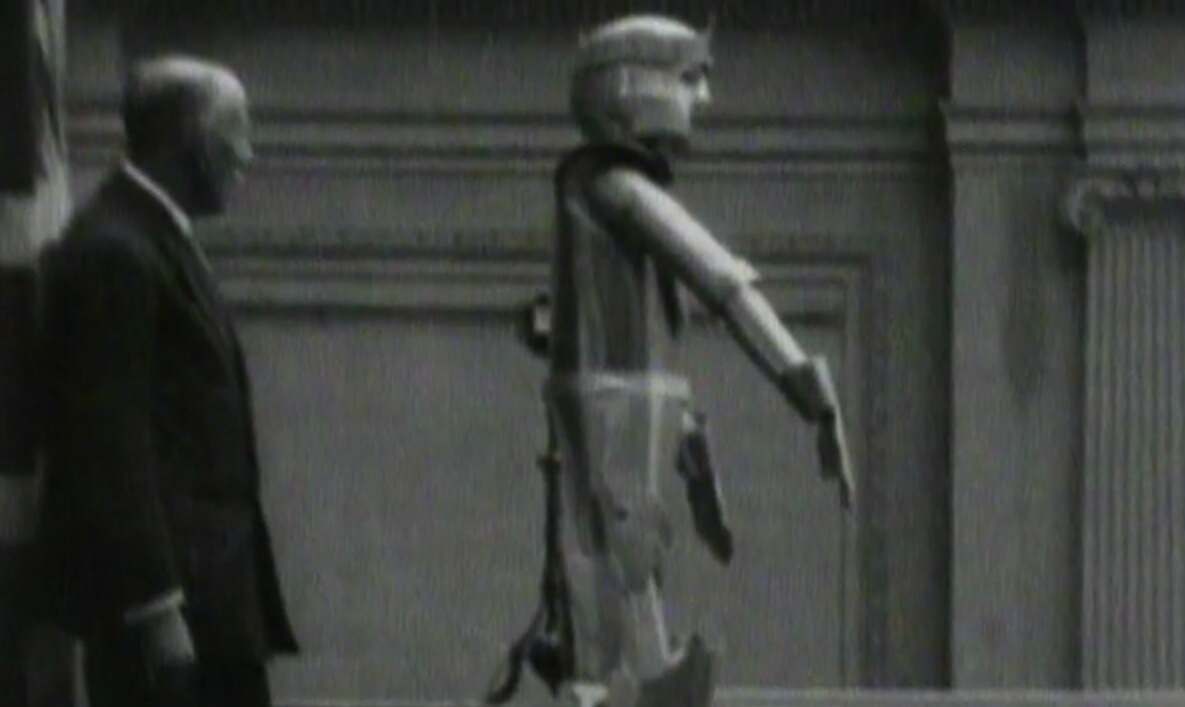Eric the robot was able to sit, stand, and speak