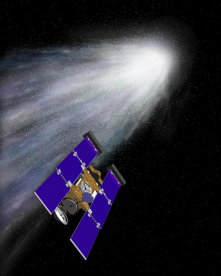 Artist's concept depicting Stardust encounter with comet Wild 2 in January 2004 (Image: NASA/JPL-Caltech)