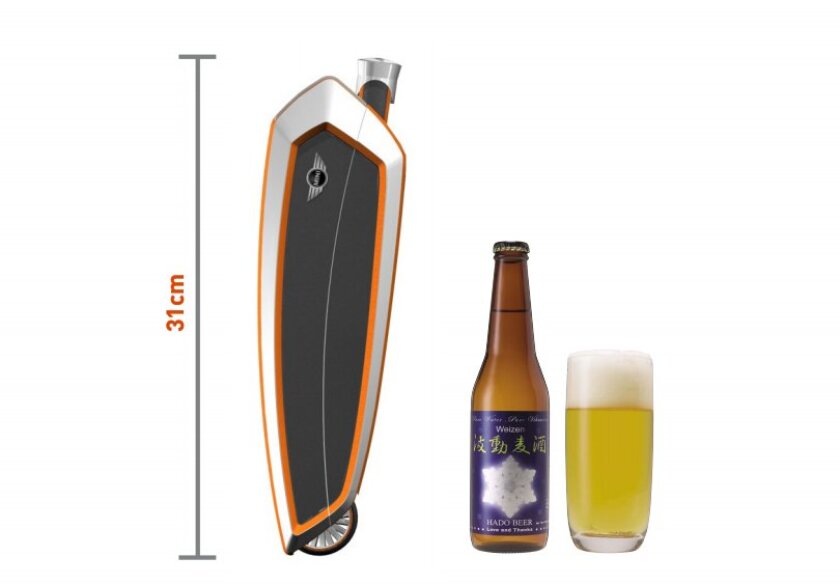 Graphic to show the size of the Butterfly compared to a bottle of beer