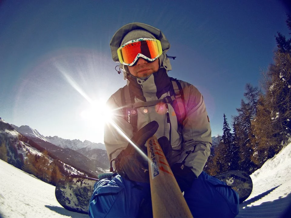 The sunny Alps make for a photogenic background