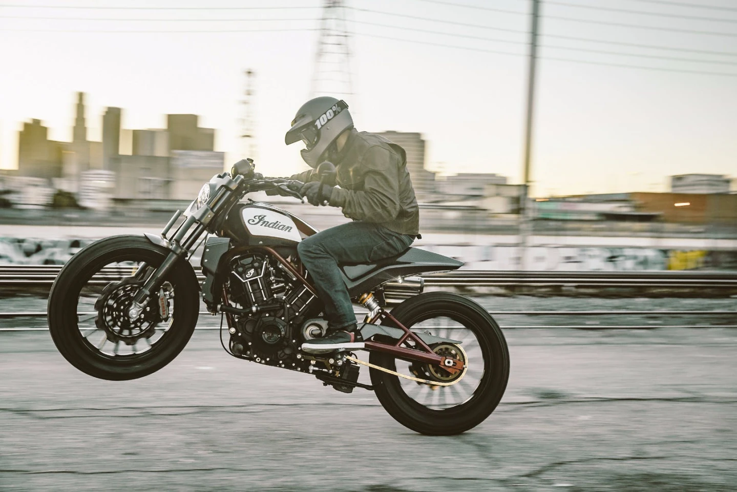 The FTR1200C Custom: used the Scout motor and a barely-there frame