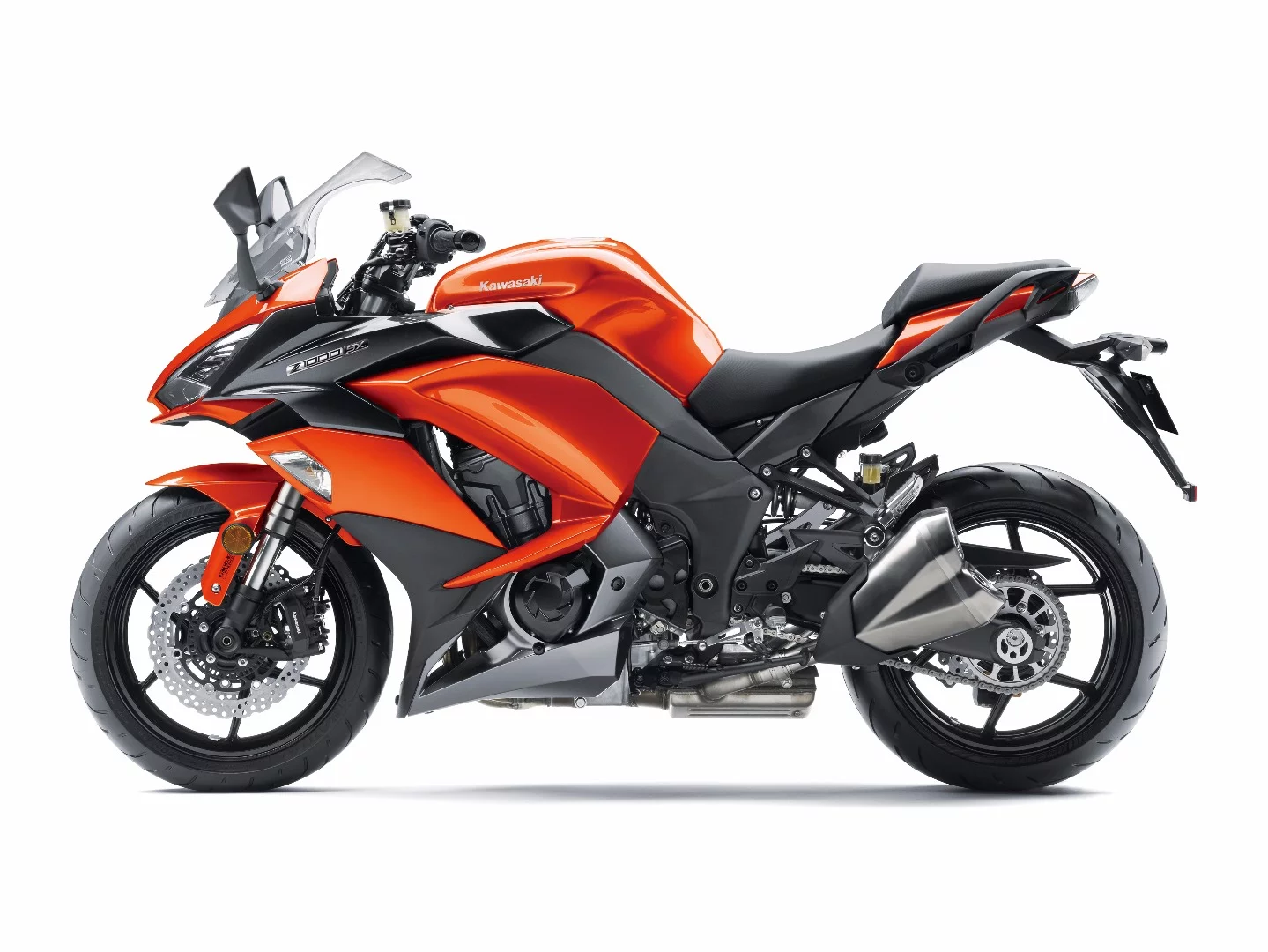 The 2017 Kawasaki Z1000SX in Candy Burnt Orange/Metallic Carbon Grey color