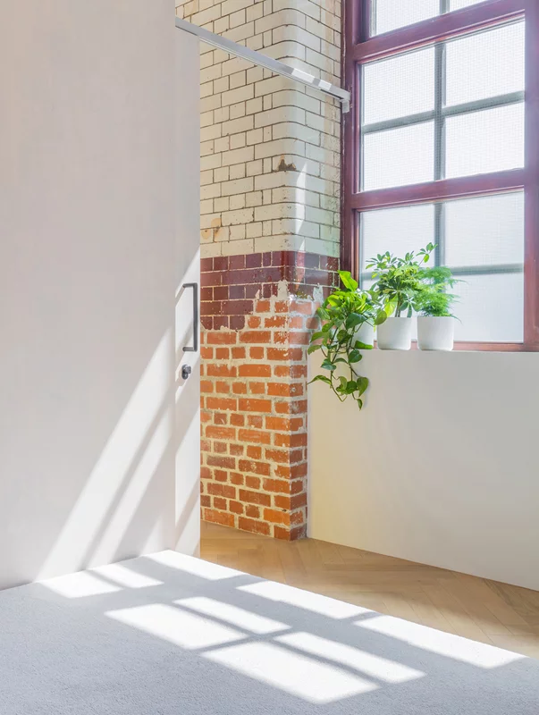 The Biscuit Factory home also features beautiful timber flooring, an abundance of natural light 
