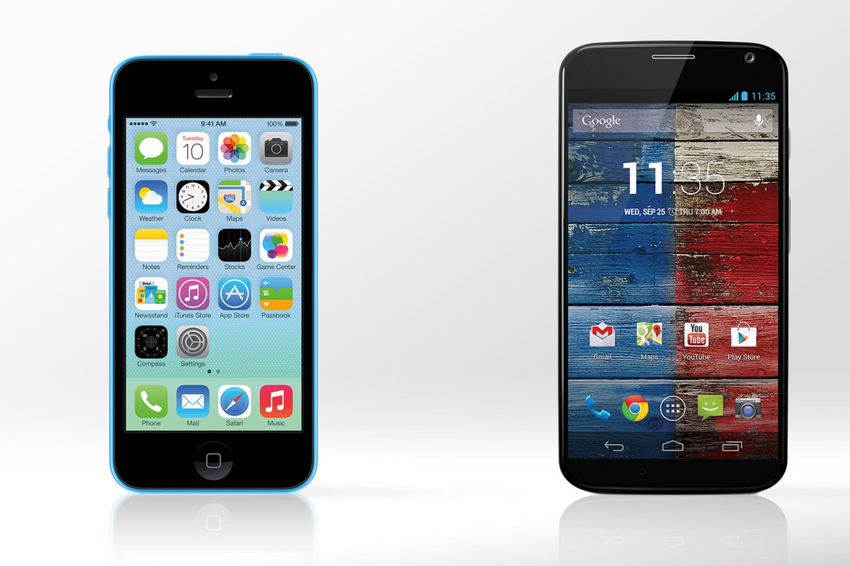 Gizmag compares the specs and features of Apple's iPhone 5c and Motorola's Moto X