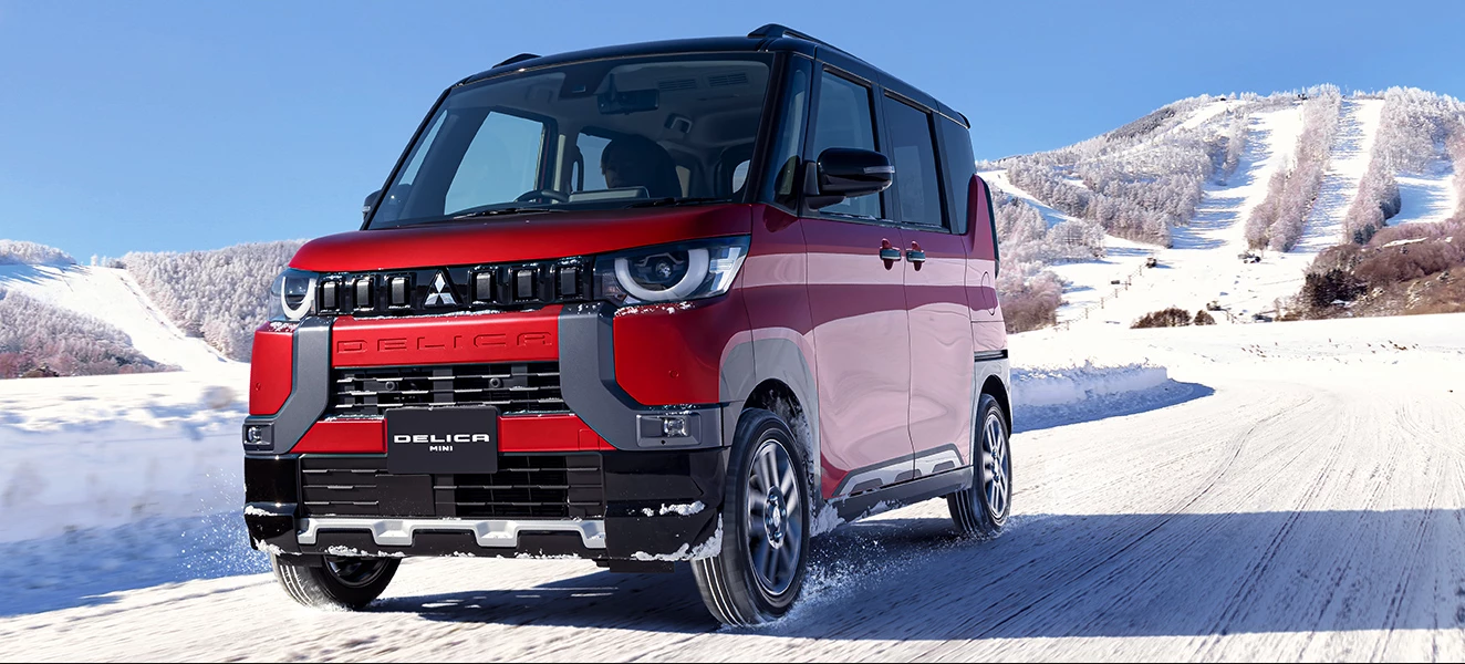 The Mitsubishi Delica Mini features available 4WD, grip control and hill descent control, making it a tiny but capable all-terrain, all-weather ski shuttle, micro-camper and more