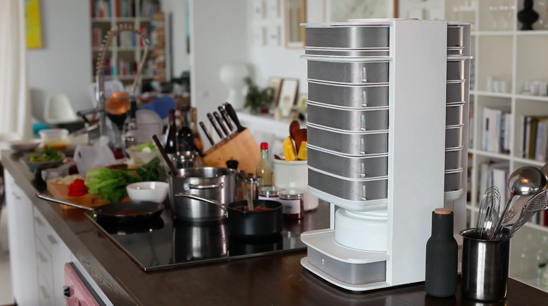 The Livin Farms Hive is a 61 x 30.5 x 40-cm ( 24 x 12 x 15.7-in) tower split into a number of levels