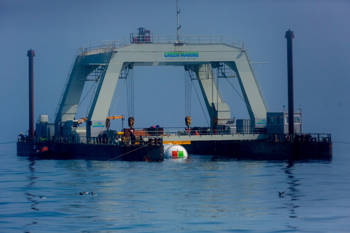 The Project Natick data center being deployed