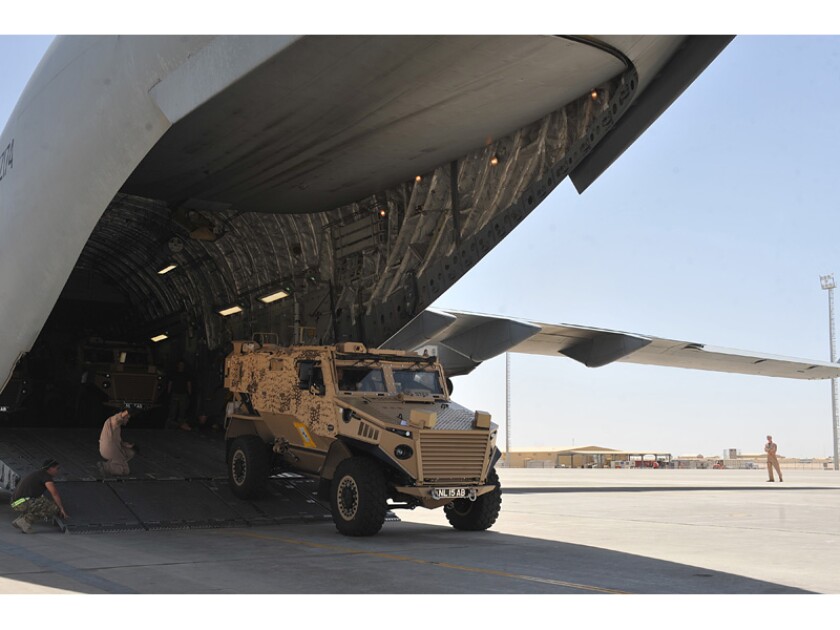 Foxhounds touched down for hot weather testing earlier this week (Photo: © Crown Copyright/MOD 2012)