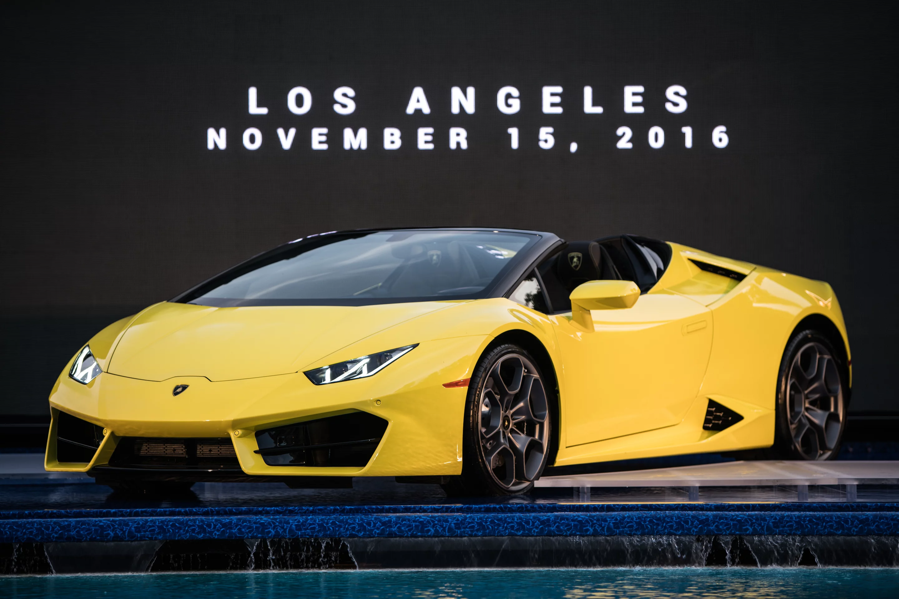 The Huracan Spyder at launch in Los Angeles