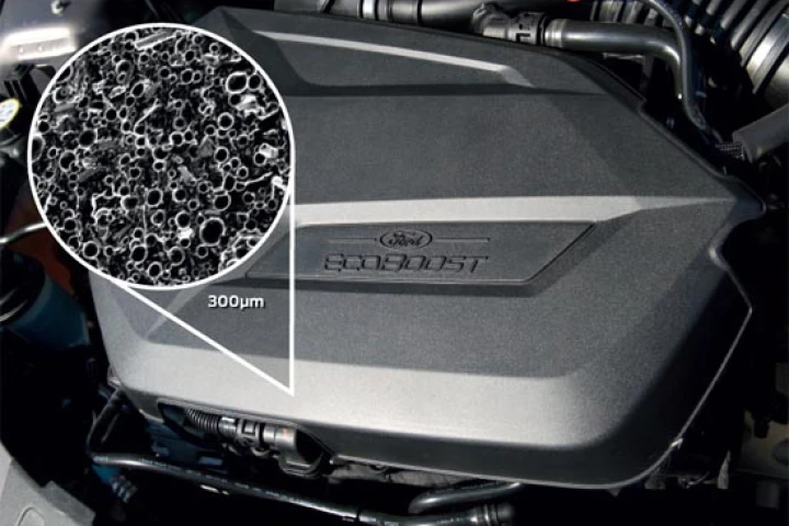 The MuCell technology inspired by the Aero bar will first appear in Ford vehicle engine covers