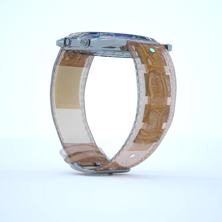 All the electrical components feature on one side of the strap